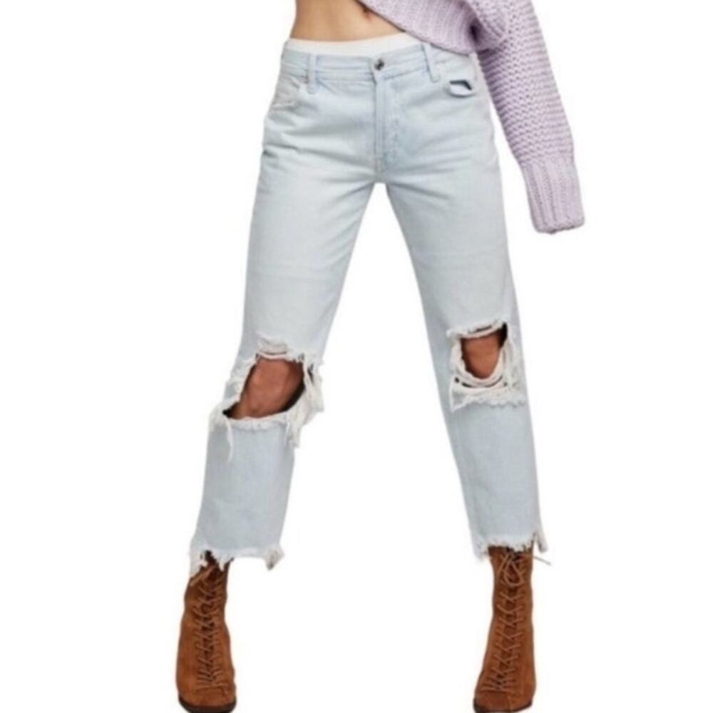 We The Free Free People White Wash Maggie Jeans Size 24